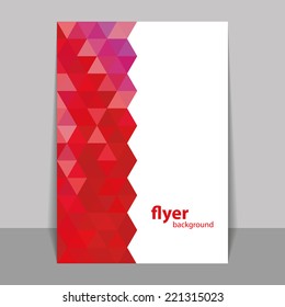 Flyer or Cover Design with Triangle Mosaic Pattern - Red