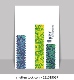 Diseño de volante o cubierta con patrón mosaico triangular - azul, amarillo y verde
