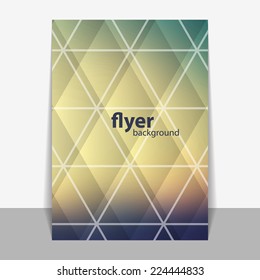 Diseño de volante o portada con patrón mosaico triangular - Fondo de imagen borrosa