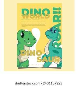 Flyer cover with dino character