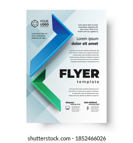 Flyer cover Geometric figure theme brochure design templat