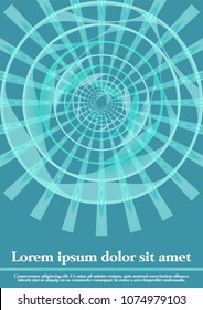 Flyer, cover, leaflet, book, bill template in lagun green design with abstract line uneven star shape