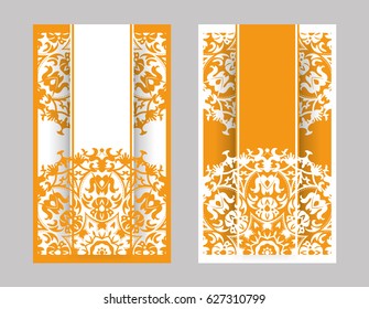 flyer, flyer, cover, pattern mandala. Oriental motif. Hand painted texture background. Set wedding invitations, postcards and business card templates. Decorative card design printing. Vector. EPS 10