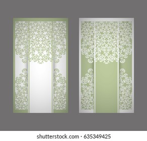 flyer, flyer, cover, pattern mandala. Oriental motif. Hand painted texture background. Set wedding invitations, postcards and business card templates. Decorative card design printing. Vector. EPS 10