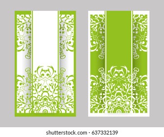 flyer, flyer, cover, pattern mandala. Oriental motif. Hand painted texture background. Set wedding invitations, postcards and business card templates. Decorative card design printing. Vector. EPS 10