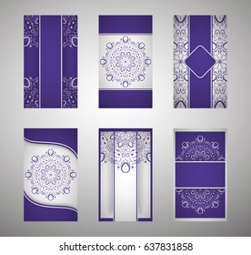 flyer, flyer, cover, pattern mandala. Oriental motif. Hand painted texture background. Wedding invitations, postcards and business card templates. Decorative card design printing. Vector. EPS 10