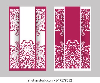 flyer, flyer, cover, pattern mandala. Oriental motif. Hand painted texture background. Set wedding invitations, postcards and business card templates. Decorative card design printing. Vector. EPS 10