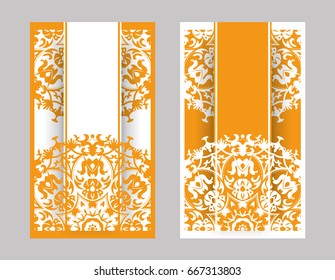 flyer, flyer, cover, pattern mandala. Oriental motif. Hand painted texture background. Set wedding invitations, postcards and business card templates. Decorative card design printing. Vector. EPS 10