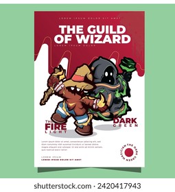 Flyer cover with wizard character