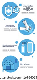 flyer with covid19 prevention recommendations vector illustration design