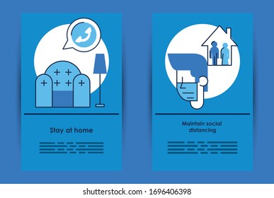 volante con recomendaciones de prevención covid19 diseño de ilustración vectorial