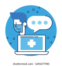 flyer with covid19 recommendation of follow advice health autority vector illustration design