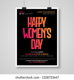 Flyer Creative 8 March vector design with international women's day. Design for international women's day concept.Vector illustration - Vector