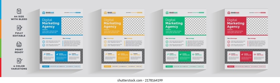 	
flyer. creative corporate trendy unique business marketing agency flyer magazine leaflet design with abstract geometric shape advertising template print poster