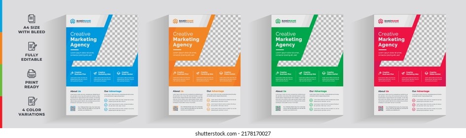Flyer. Flyer-Broschüren-Design mit abstrakter geometrischer Form für die Werbeausgabe