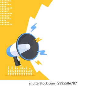 Flyer Cute Megaphone speaker for announce, advertising, promotion, and Grand sale. Vector illustration for retail shopping online marketing template, banner, poster, and background.