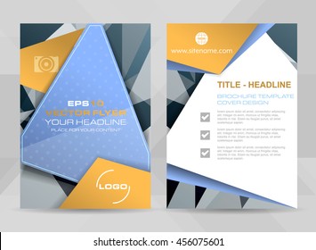 Flyer design A4 size cover brochure template or corporate banner. Vector illustration.