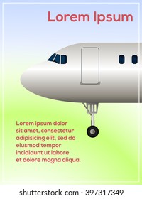 Flyer design with airplane Vector Illustration