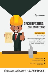 Flyer design of architecture cartoon style template. 