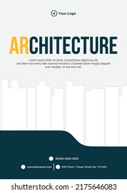 Flyer design of architecture cartoon style template. 