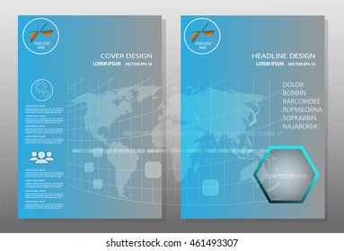 Flyer design background,Blue annual report brochure,Modern flyer design template illustration vector, Leaflet cover presentation abstract background,Headline background, layout in A4 size