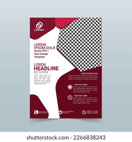 Flyer design, Brochure design, flyer in A4 with colorful triangles, Brochure design, Flyer template with A4 size,  geometric shapes for tech, Cover design template, Vector template