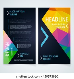 flyer design brochure dark vector gay vector modern flyer poster or brochure design template with colorful triangle texture on dark background flyer design brochure dark vector gay rainbow colourful a