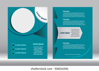 Flyer design, Brochure template green color abstract vector background.