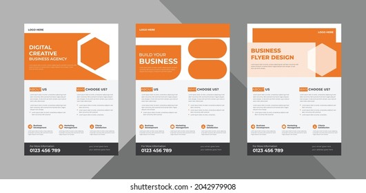 flyer design bundle, cover layout, brochure, annual report poster. business flyer brochure template bundle. 3 in 1, a4 template, print-ready