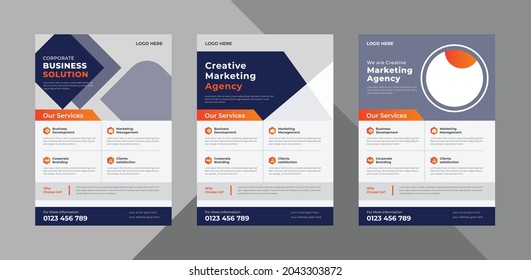 flyer design bundle, cover layout, brochure, annual report poster. business flyer brochure template bundle. 3 in 1, a4 template, print-ready