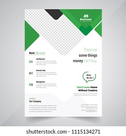 Flyer design. Business brochure template. Annual report cover. Booklet for education, advertisement, presentation, magazine page. a4 size vector illustration. Blue color