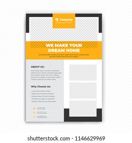 Flyer design. Business brochure template. Booklet for education, advertisement, presentation, magazine page. a4 size vector illustration.
