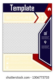 Flyer design. Business brochure template. Annual report cover. Booklet for education, advertisement, presentation, magazine page. a4 size vector illustration. Blue color