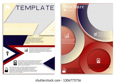 Flyer design. Business brochure template. Annual report cover. Booklet for education, advertisement, presentation, magazine page. a4 size vector illustration. Blue color