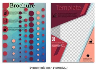 Flyer design. Business brochure template. Annual report cover. Booklet for education, advertisement, presentation, magazine page. a4 size vector illustration. Blue color