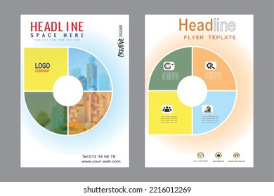 Flyer design. Business brochure template. Annual report cover. Booklet for education, advertisement, magazine page. A4 size vector illustration. 