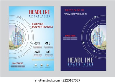 Flyer design. Business brochure template. Annual report cover. Booklet for education, advertisement, magazine page. A4 size vector 