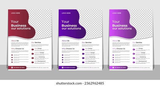 Flyer design. Business brochure template. Annual report cover. Booklet for education, advertisement, presentation, magazine page. a4 size vector