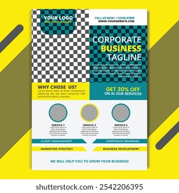 Flyer design. Business brochure template. Annual report cover.