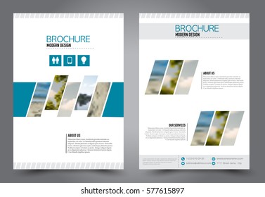 Flyer design. Business brochure template. Annual report cover. Booklet for education, advertisement, presentation, magazine page. a4 size vector illustration. Blue color