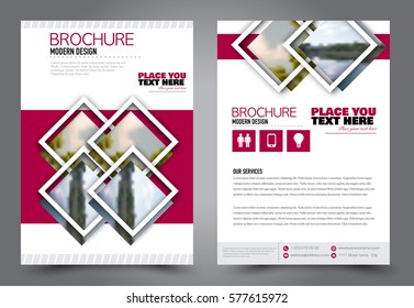 Flyer design. Business brochure template. Annual report cover. Booklet for education, advertisement, presentation, magazine page. a4 size vector illustration. Red color