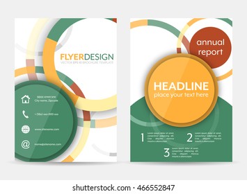 Flyer design with circular pattern/corporate banner or brochure in A4 size/vector illustration.
