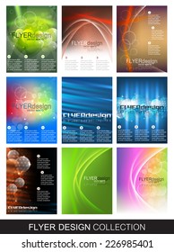 Flyer design collection, set of nine corporate banner for cover design, brochure or document folder