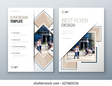Flyer design. Corporate business report cover, brochure or flyer design. Leaflet presentation. Teal Flyer with abstract circle,