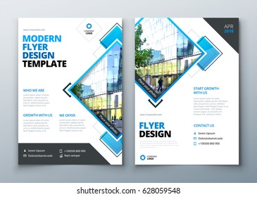 Flyer design. Corporate business report cover, brochure or flyer design. Leaflet presentation. Teal Flyer with abstract circle, round shapes background. Modern poster magazine, layout, template. A4.