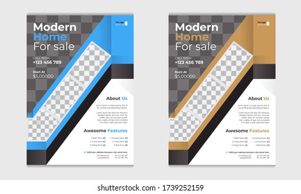 creativo Colorful Simple inmobiliaria Folleto de folleto de negocios, vector. Conjunto de diseño geométrico A4 de tamaño moderno.