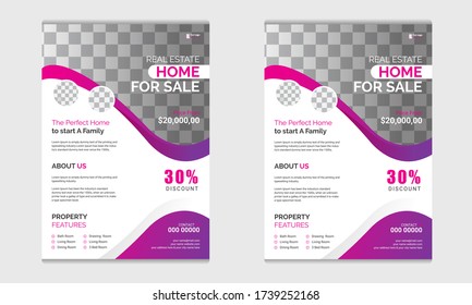 Flyer Design. creative Colorful Simple real estate Business flyer brochure, vector. Modern size A4 geometric design layout bundle.