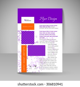Flyer design. Editable template of  site for business, education, presentations, websites, magazines covers, travel guides.