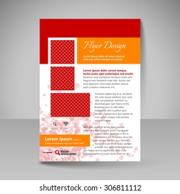 Flyer design. Editable template of  site for business, education, presentations, websites, magazines covers, travel guides.