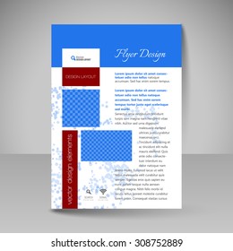 Flyer design. Editable template of  site for business, education, presentations, websites, magazines covers, travel guides.
